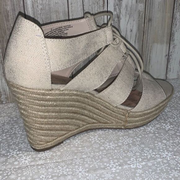 Merona Lace Up Espadrille Wedge Platform Sandals Size 9 - Picture 4 of 11